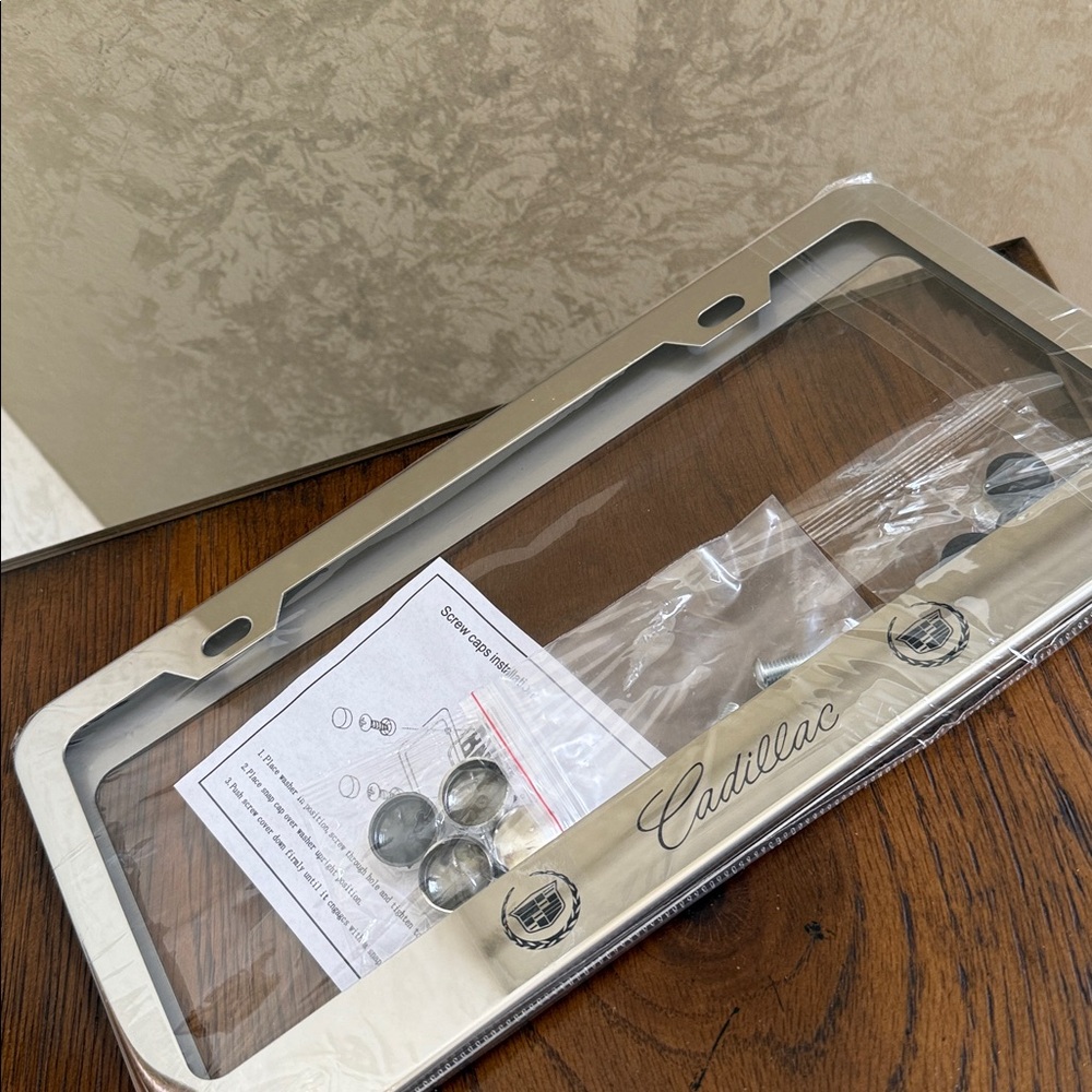 Cadillac License Plate Covers. Chrome plated. Front and Rear Frames. - Picture 8 of 14